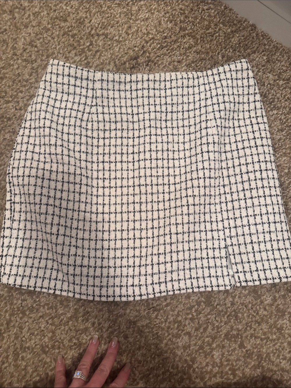 Classic White and Black Checked Mini Skirt